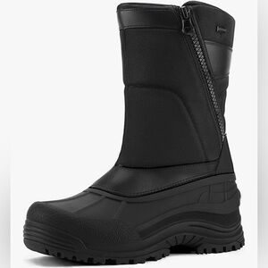 NEW Mens Winter Snow Boots Waterproof Fur Lined Insulated Non Slip Size 8 Black